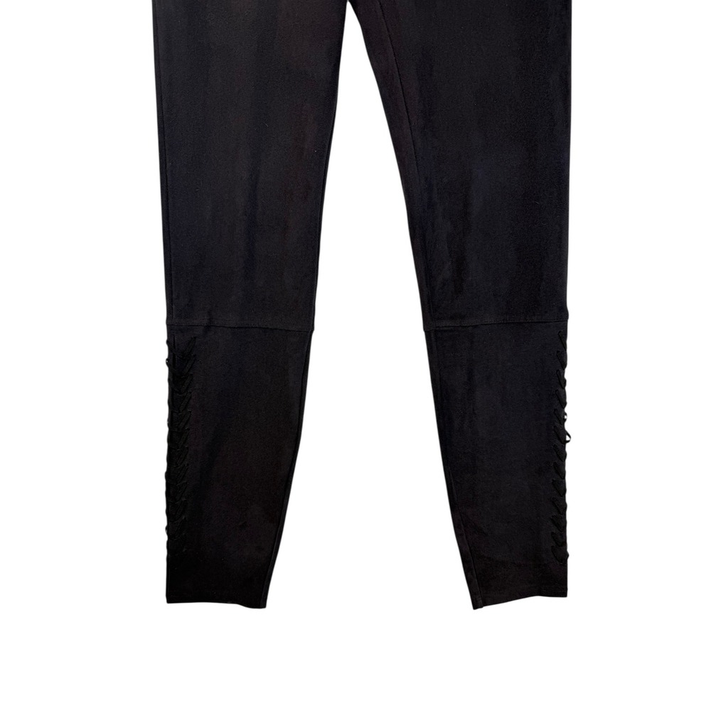 Lysse Empire Ponte Knit Leggings Black Lace Up Side Seam Pull On Gothcore Edgy A - Picture 5 of 11